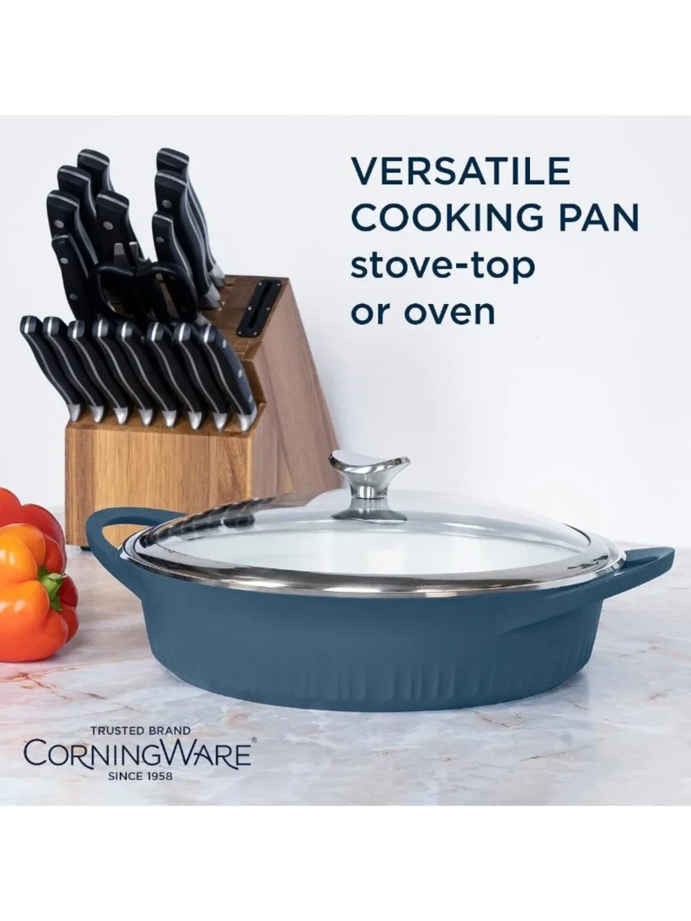 Lightweight 4-Qt Nonstick Cast Aluminum Braiser with Lid for Even Heat Cooking